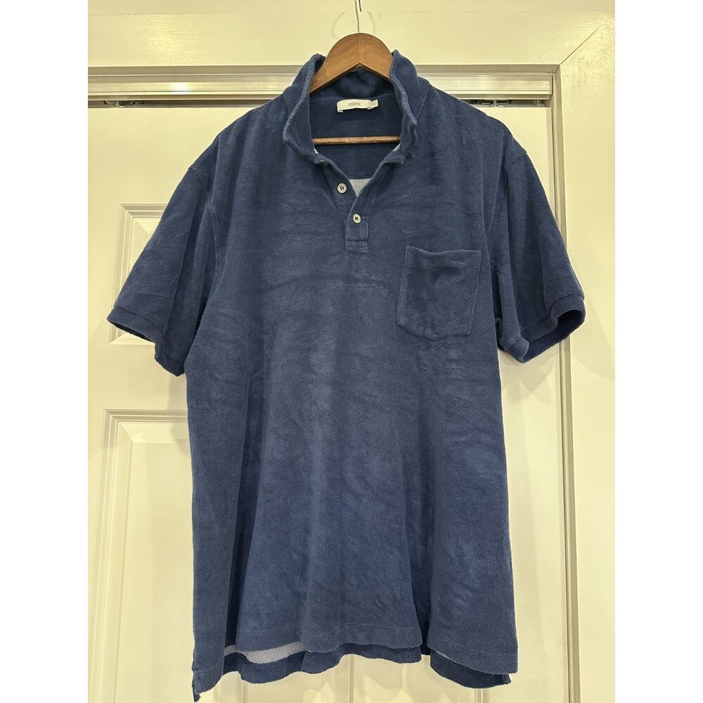 Closed Mens XXL Blue Short Sleeve Towelling Polo Terry Classic Quiet Luxury